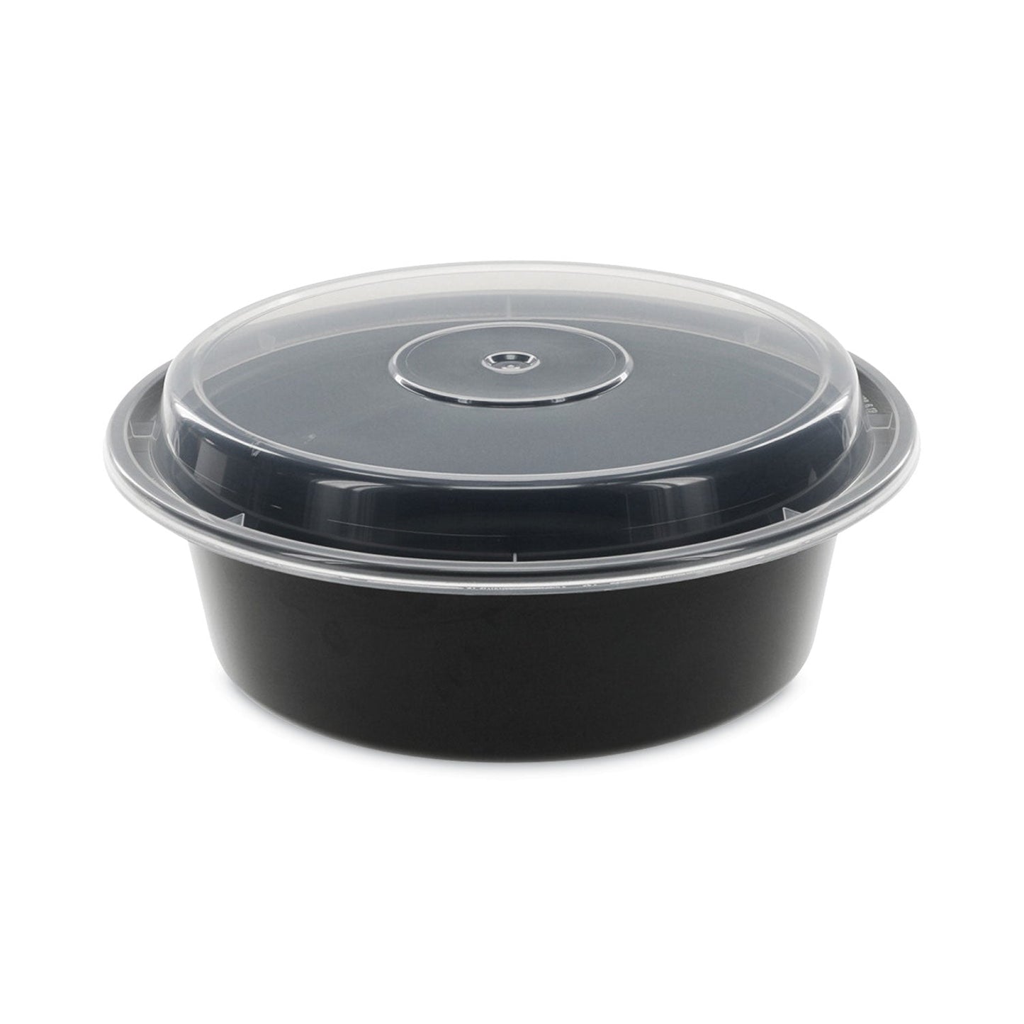 Pactiv Evergreen Newspring VERSAtainer Microwavable Containers, 32 oz, 7 Diameter x 2 h, Black/Clear, Plastic, 150/Carton