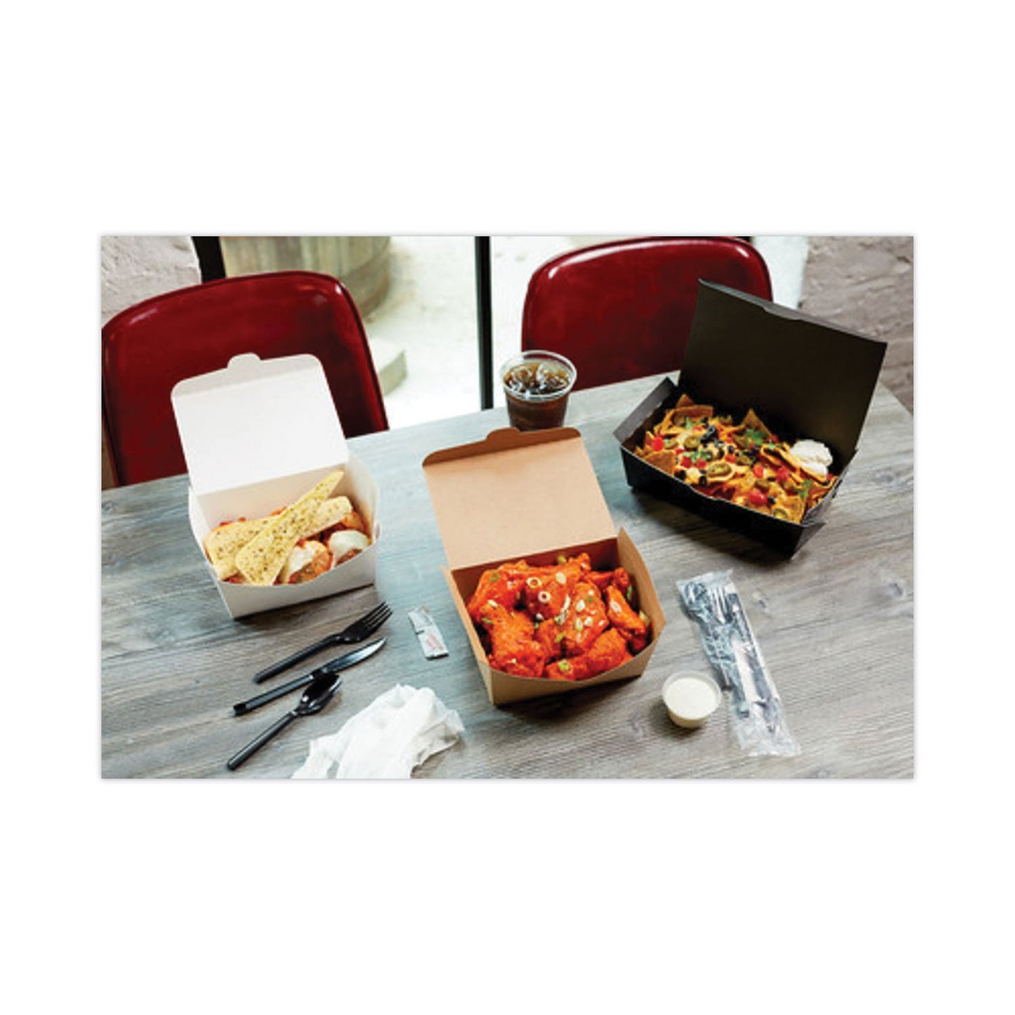 Pactiv Evergreen EarthChoice OneBox Paper Box, 66 oz, 6.5 x 4.5 x 3.25, Black, 160/Carton