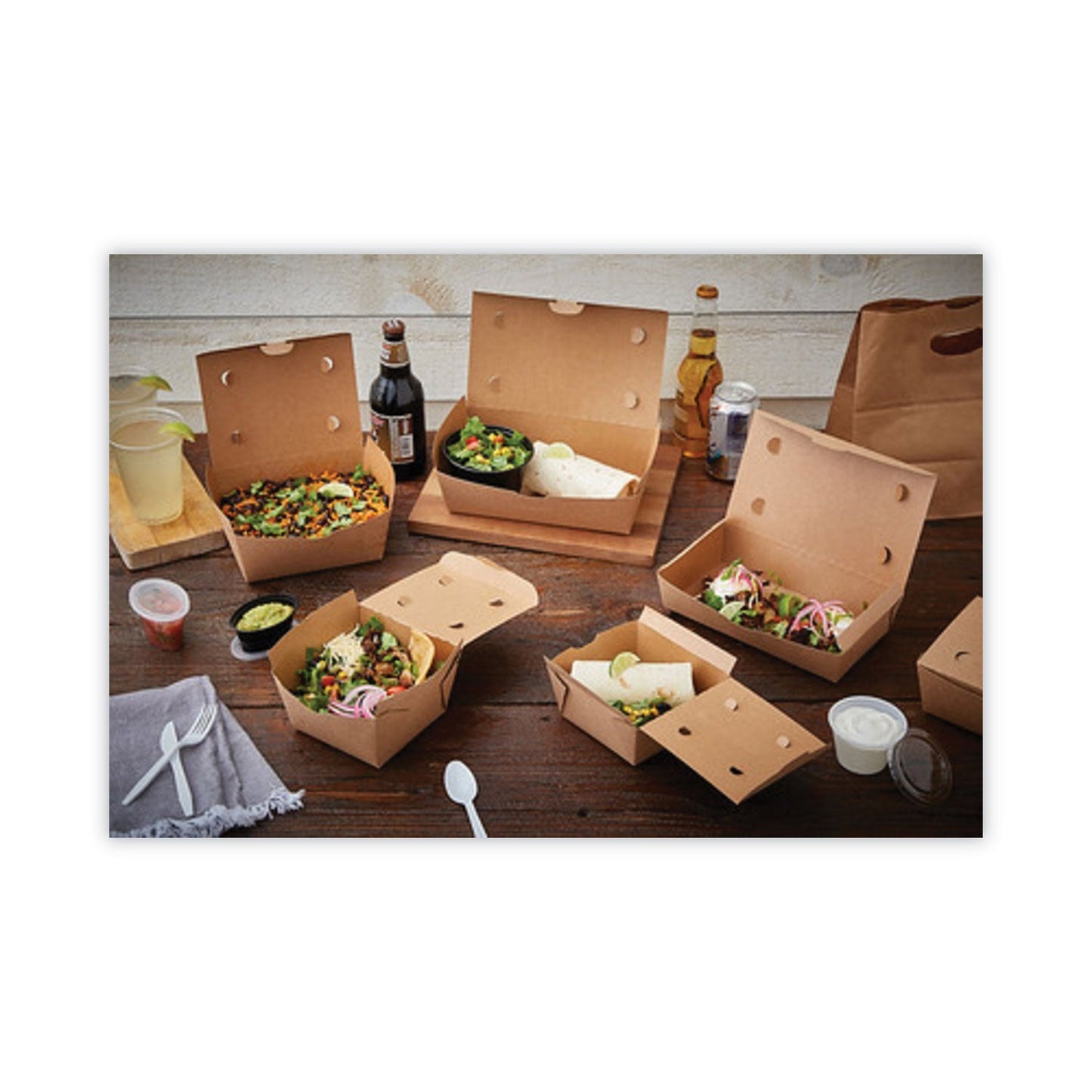 Pactiv Evergreen EarthChoice OneBox Paper Box, 77 oz, 9 x 4.85 x 2.7, Kraft, 162/Carton