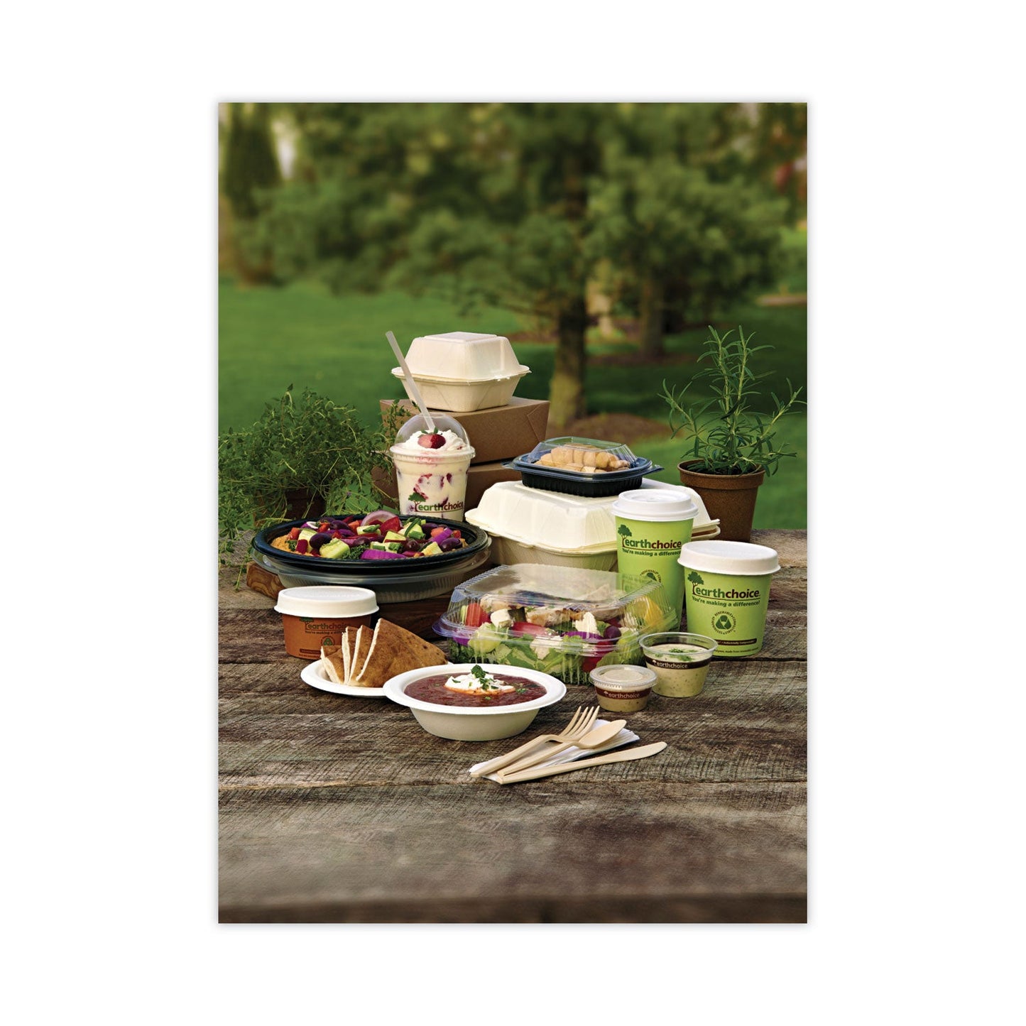 Pactiv Evergreen EarthChoice Compostable Soup Cup Large, 16 oz, 3.63" Diameter x 3.88"h, Green, Paper, 500/Carton