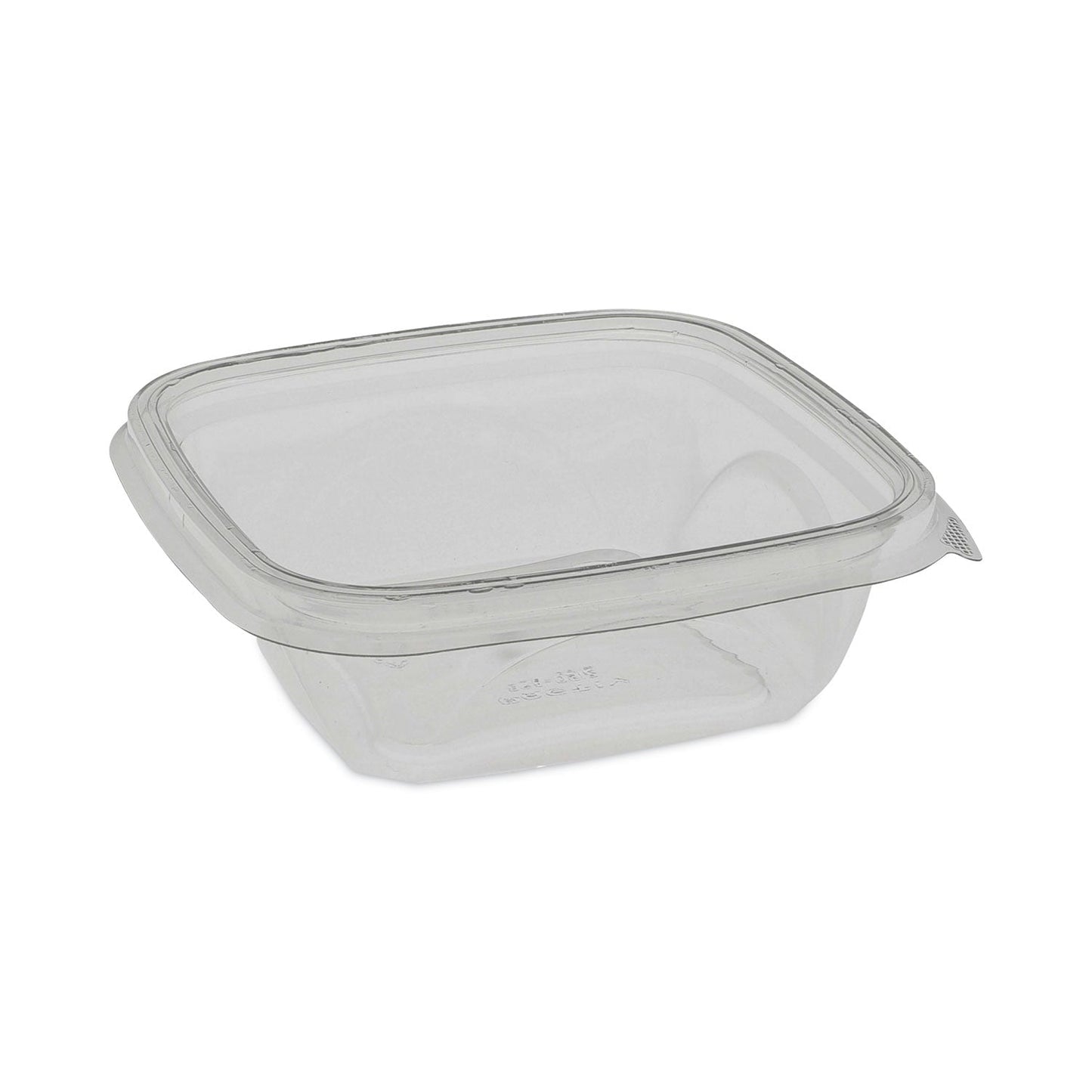 Pactiv Evergreen EarthChoice Square Recycled Bowl, 12 oz, 5 x 5 x 1.63, Clear, Plastic, 504/Carton