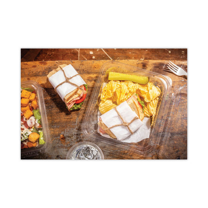 Pactiv Evergreen EarthChoice Tamper Evident Recycled Hinged Lid Deli Container, 16 oz, 7.25 x 6.38 x 1, Clear, Plastic, 240/Carton