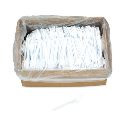 Pactiv Evergreen Gardenware Cutlery, Heavyweight, Fork, 6.63", White, 1,000/Carton