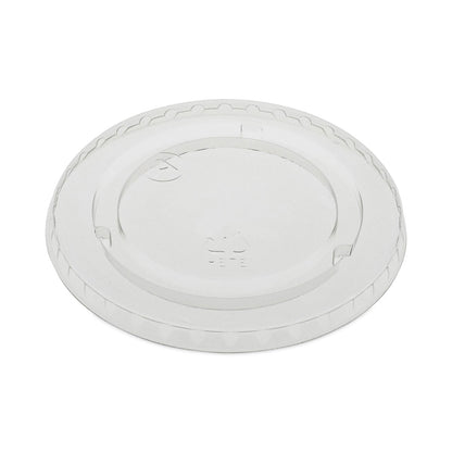 Pactiv Evergreen EarthChoice Strawless RPET Lid, Flat Lid, Fits 9 oz to 20 oz "A" Cups, Clear 1,020/Carton