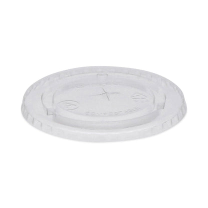Pactiv Evergreen EarthChoice Compostable Cold Cup Lid with Straw Slot for A Cups, Fits 7, 9, 20 oz A Cups, 1,020/Carton