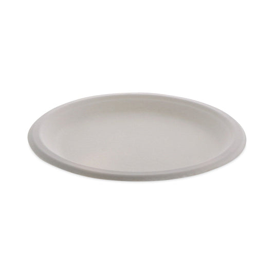 Pactiv Evergreen EarthChoice Compostable Fiber-Blend Bagasse Dinnerware, Plate, 9" dia, Natural, 500/Carton