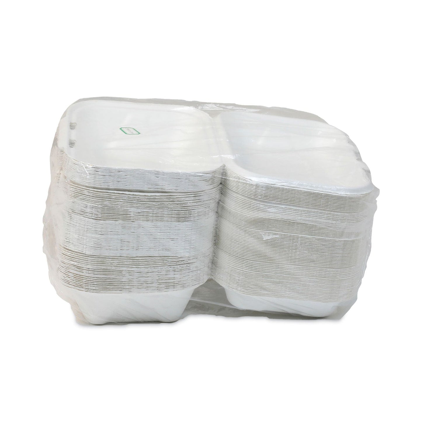 Pactiv Evergreen EarthChoice Bagasse Hinged Lid Container, Dual Tab Lock, 9.1 x 6.1 x 3.3, Natural, Sugarcane, 150/Carton