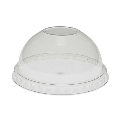 Pactiv Evergreen EarthChoice Strawless RPET Lid, Dome Lid, Fits 9 oz to 20 oz "A" Cups, Clear, 900/Carton