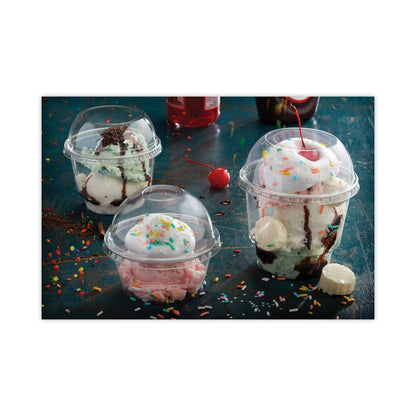 Pactiv Evergreen EarthChoice Strawless RPET Lid, Dome Lid, Clear, Fits 12 oz to 24 oz "B" Cups, Clear, 1,020/Carton