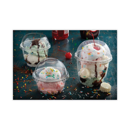 Pactiv Evergreen EarthChoice Recycled Clear Plastic Sundae Dish, 8 oz, 4" dia x 3"h, Clear, 60/Bag, 15 Bags/Carton