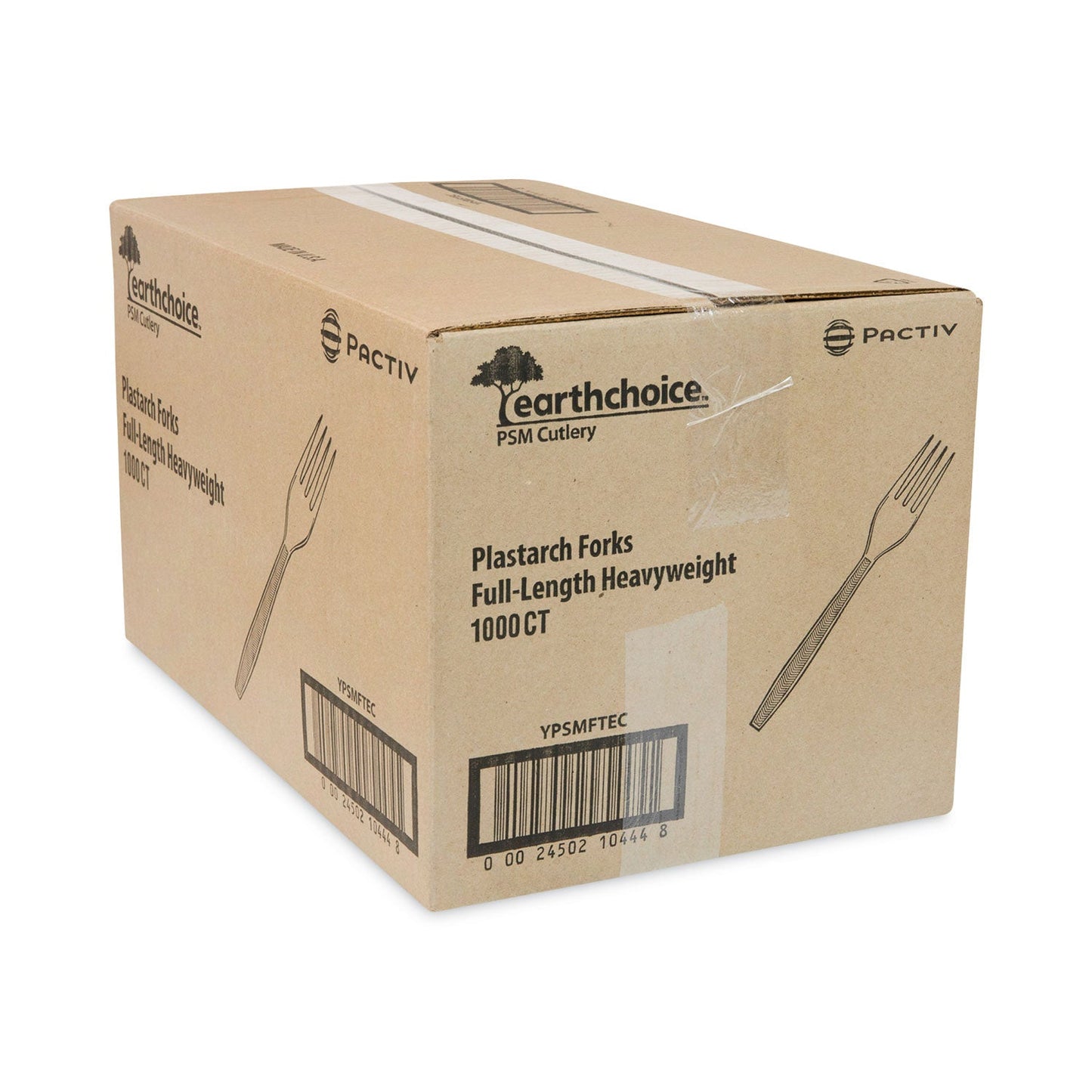 Pactiv Evergreen EarthChoice PSM Cutlery, Heavyweight, Fork, 6.88", Tan, 1,000/Carton