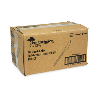Pactiv Evergreen EarthChoice PSM Cutlery, Heavyweight, Knife, 7.5", Tan, 1,000/Carton
