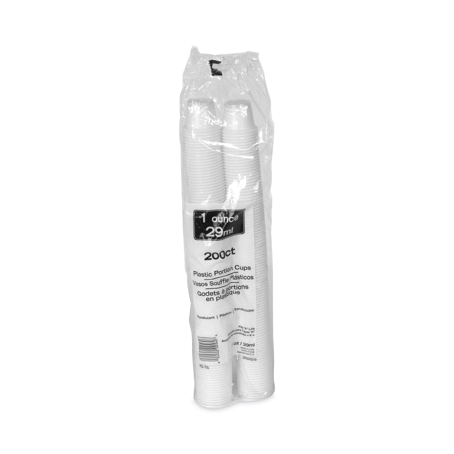 Pactiv Evergreen Plastic Portion Cup, 1 oz, Translucent, 200/Sleeve, 25 Sleeves/Carton