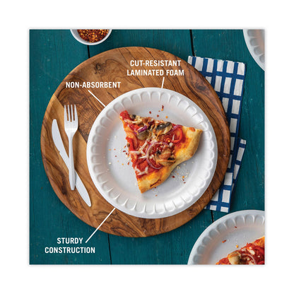 Pactiv Evergreen Placesetter Deluxe Laminated Foam Dinnerware, Oval Platter, 11.5 x 8.5, White, 500/Carton