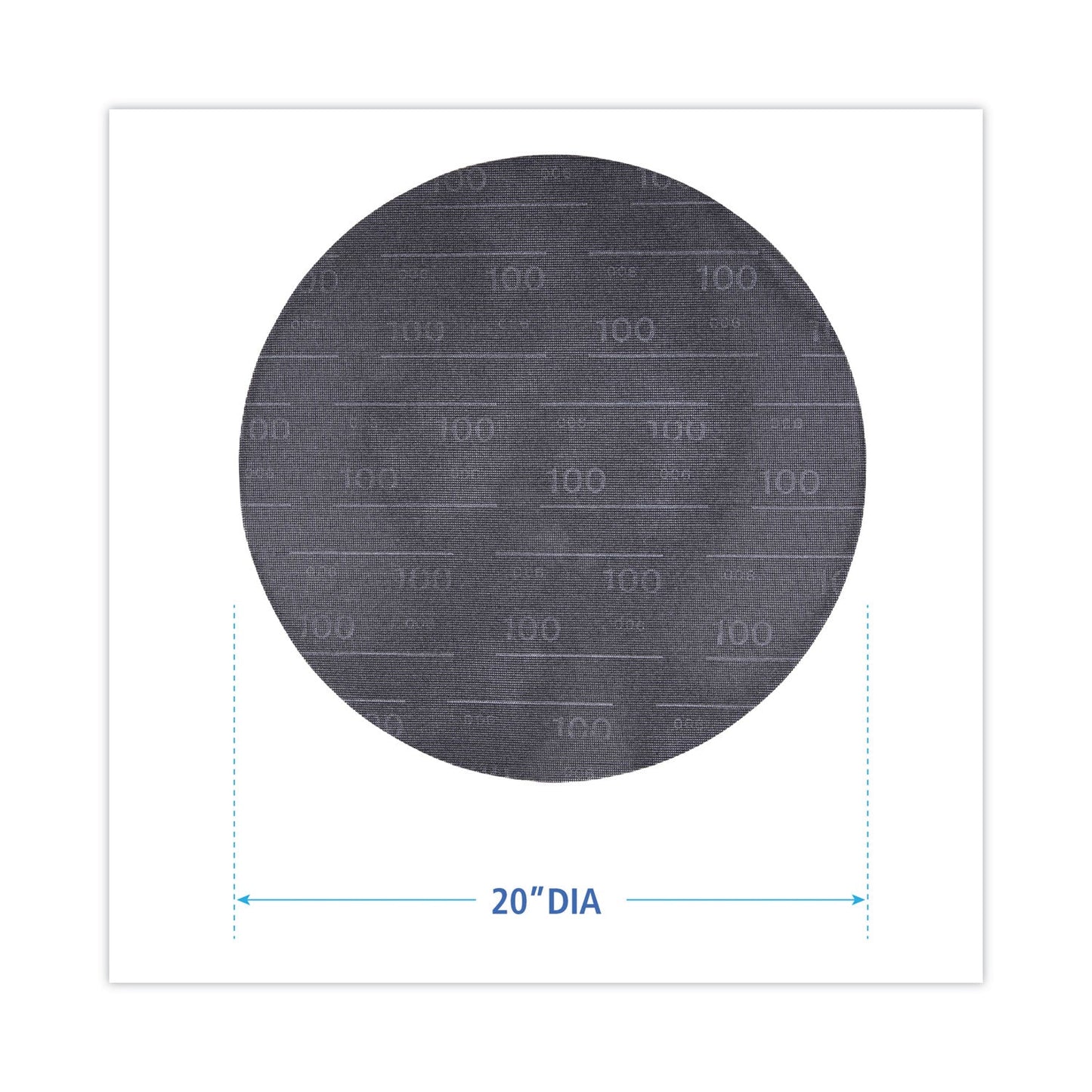 Boardwalk Sanding Screens, 20" Diameter, 100 Grit, Black, 10/Carton