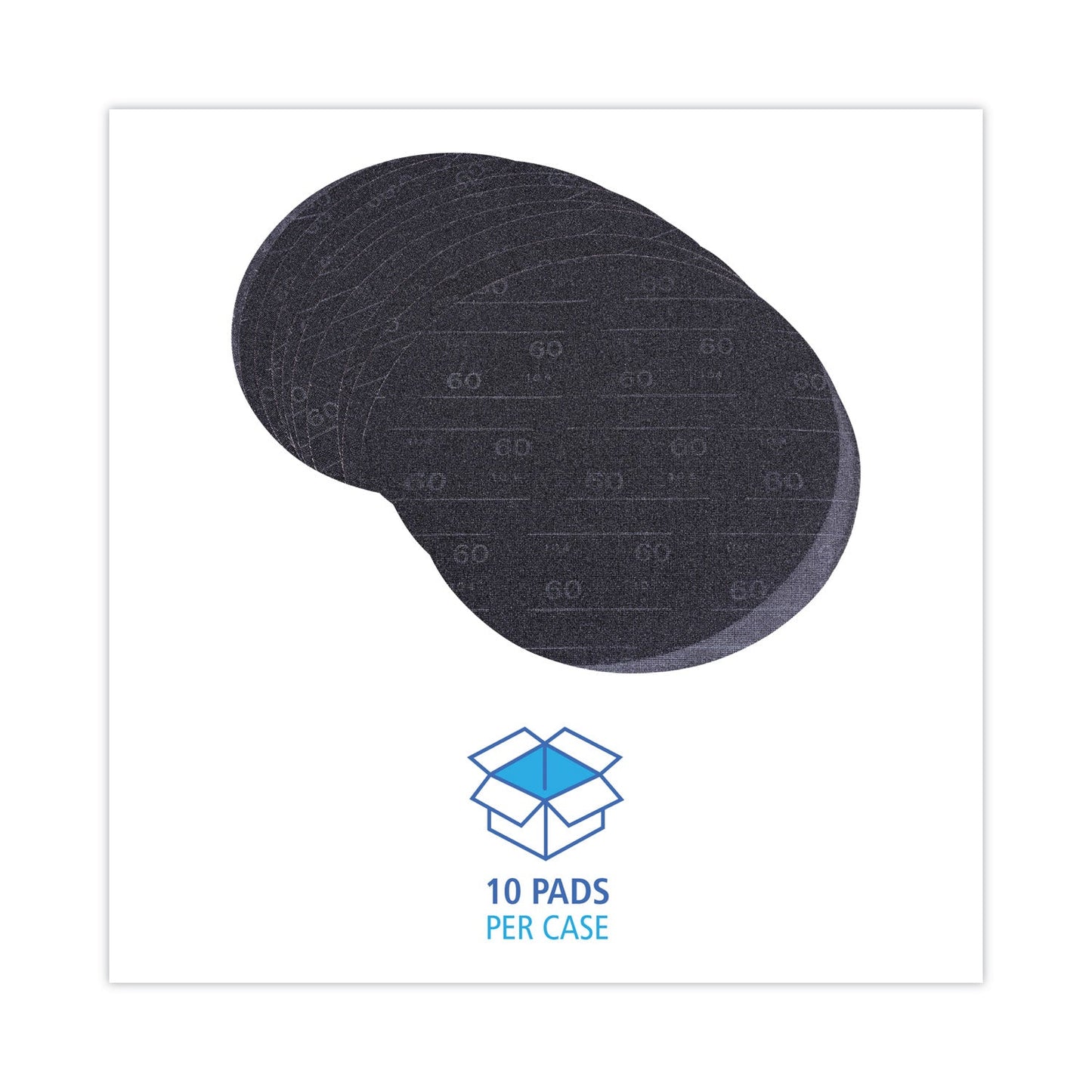 Boardwalk Sanding Screens, 20" Diameter, 60 Grit, Black, 10/Carton