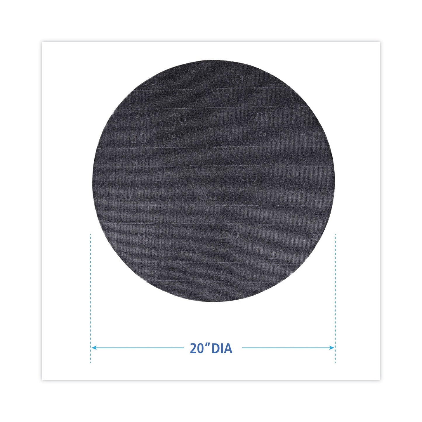 Boardwalk Sanding Screens, 20" Diameter, 60 Grit, Black, 10/Carton