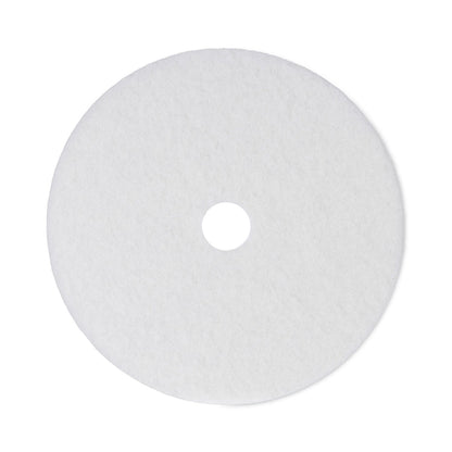 Boardwalk Polishing Floor Pads, 21" Diameter, White, 5/Carton