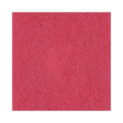 Boardwalk Buffing Floor Pads, 21" Diameter, Red, 5/Carton