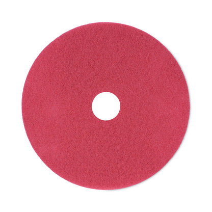 Boardwalk Buffing Floor Pads, 21" Diameter, Red, 5/Carton