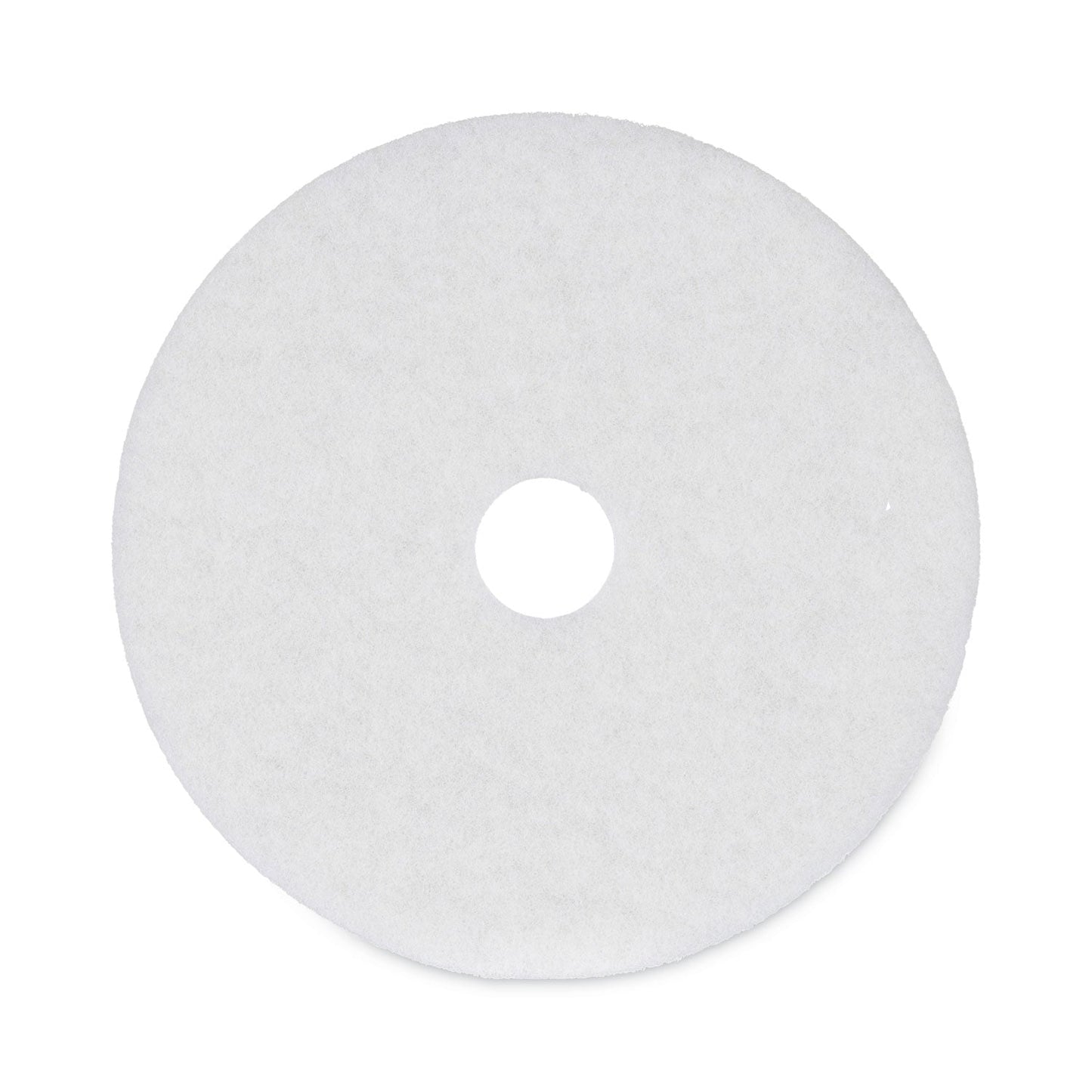 Boardwalk Polishing Floor Pads, 20" Diameter, White, 5/Carton