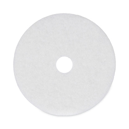 Boardwalk Polishing Floor Pads, 20" Diameter, White, 5/Carton