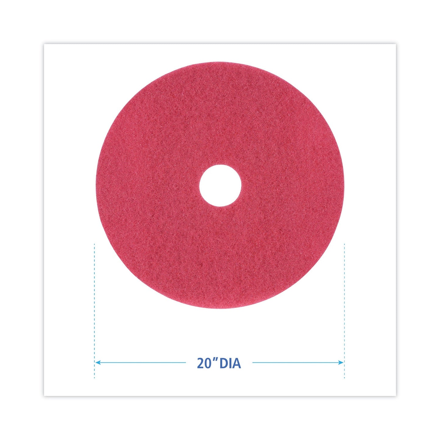 Boardwalk Buffing Floor Pads, 20" Diameter, Red, 5/Carton