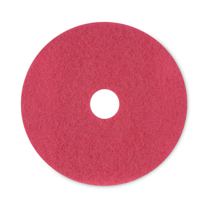 Boardwalk Buffing Floor Pads, 20" Diameter, Red, 5/Carton