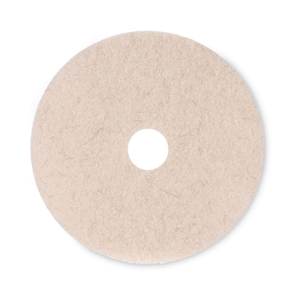 Boardwalk Natural Hog Hair Burnishing Floor Pads, 20" Diameter, Tan, 5/Carton