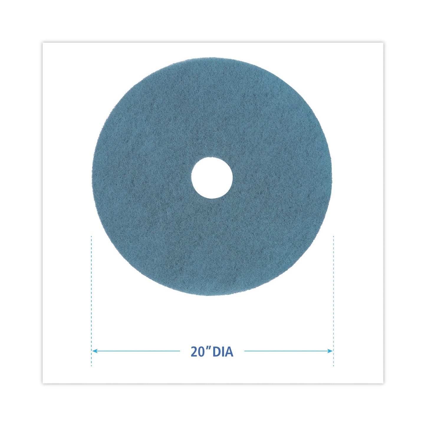 Boardwalk Burnishing Floor Pads, 20" Diameter, Aqua, 5/Carton