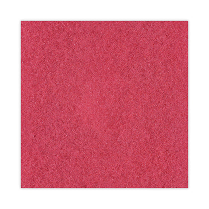 Boardwalk Buffing Floor Pads, 19" Diameter, Red, 5/Carton