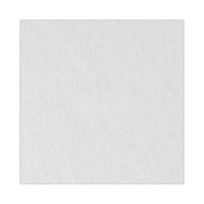 Boardwalk Polishing Floor Pads, 18" Diameter, White, 5/Carton
