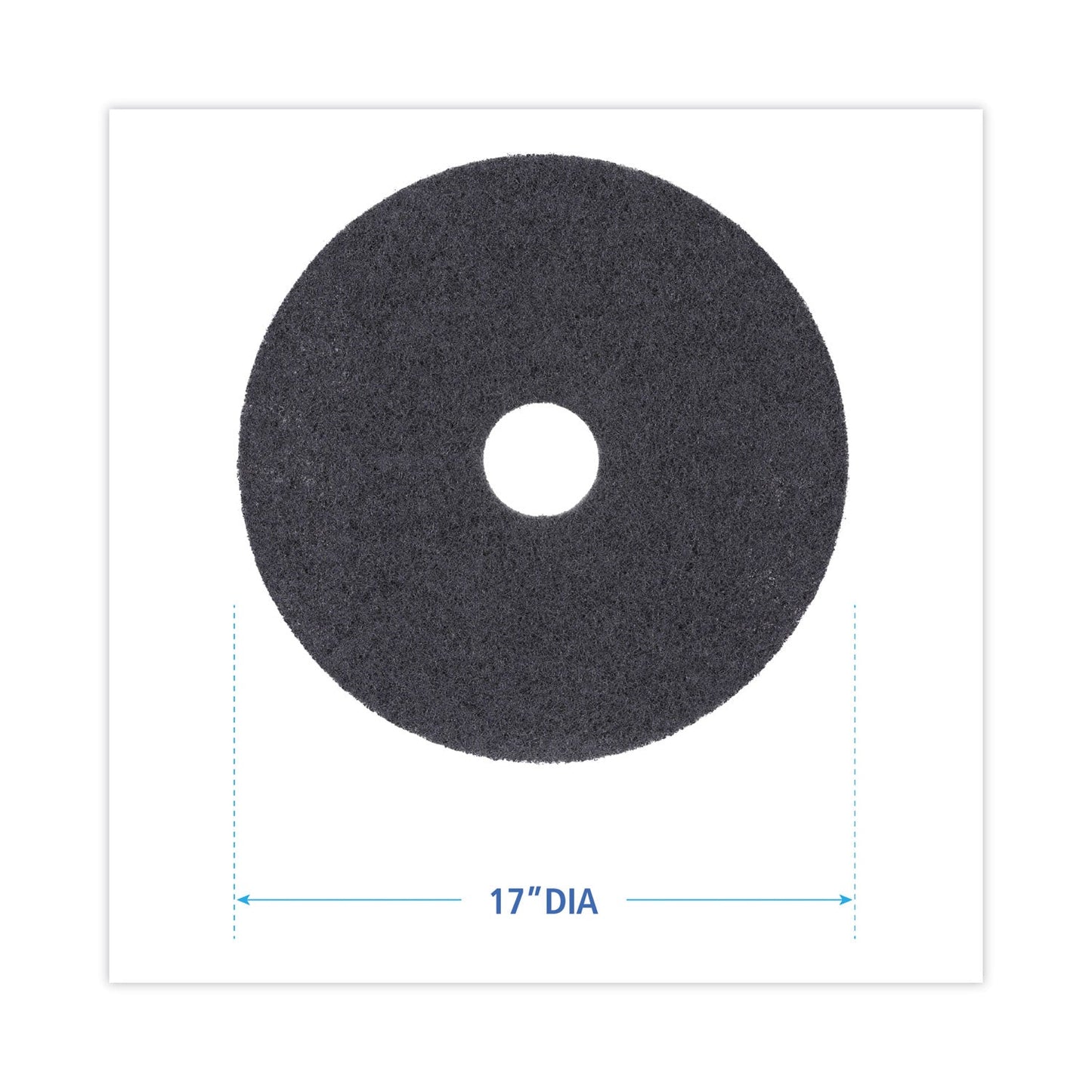 Boardwalk High Performance Stripping Floor Pads, 17" Diameter, Black, 5/Carton