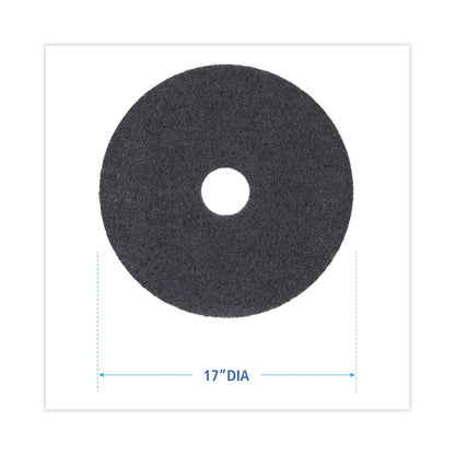Boardwalk High Performance Stripping Floor Pads, 17" Diameter, Black, 5/Carton
