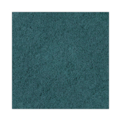 Boardwalk Heavy-Duty Scrubbing Floor Pads, 17" Diameter, Green, 5/Carton