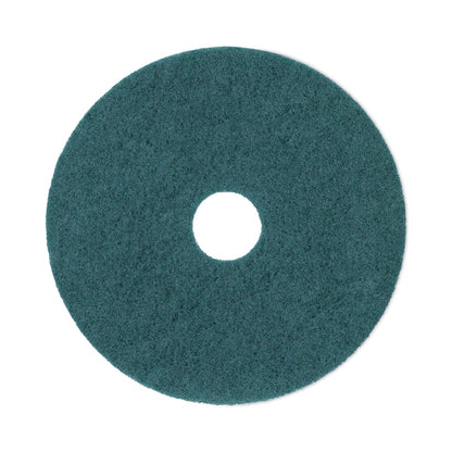 Boardwalk Heavy-Duty Scrubbing Floor Pads, 17" Diameter, Green, 5/Carton