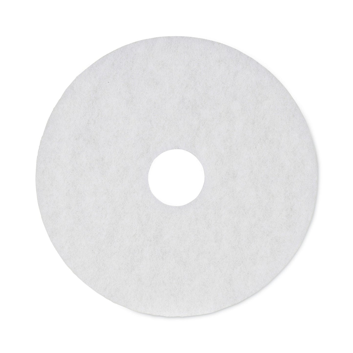 Boardwalk Polishing Floor Pads, 16" Diameter, White, 5/Carton
