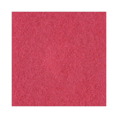 Boardwalk Buffing Floor Pads, 16" Diameter, Red, 5/Carton
