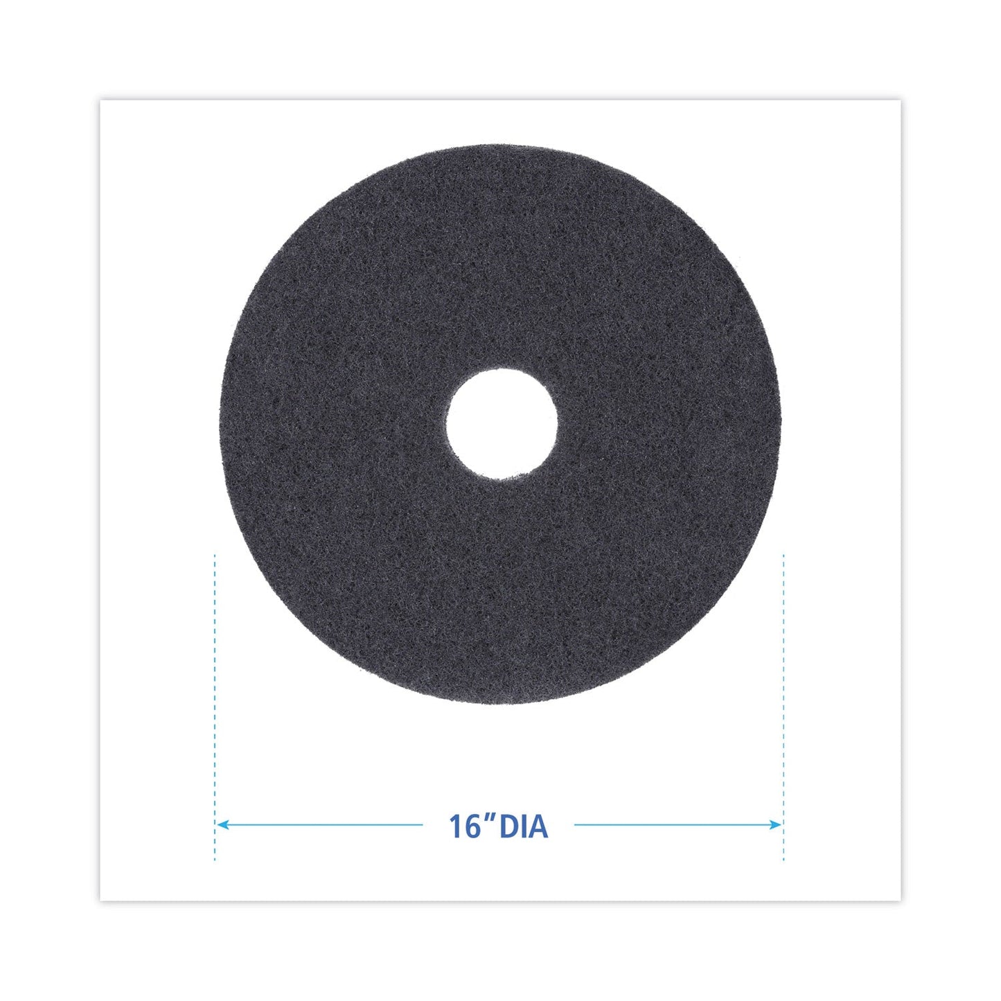 Boardwalk Stripping Floor Pads, 16" Diameter, Black, 5/Carton