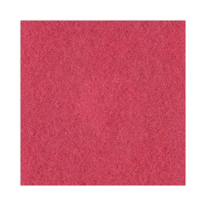 Boardwalk Buffing Floor Pads, 15" Diameter, Red, 5/Carton