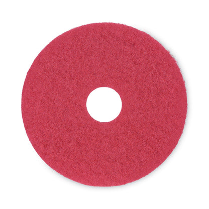 Boardwalk Buffing Floor Pads, 15" Diameter, Red, 5/Carton