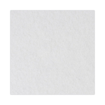 Boardwalk Polishing Floor Pads, 14" Diameter, White, 5/Carton