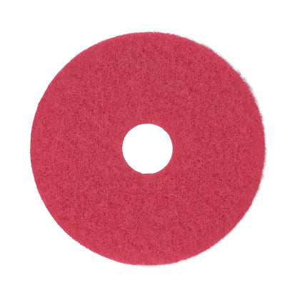 Boardwalk Buffing Floor Pads, 14" Diameter, Red, 5/Carton