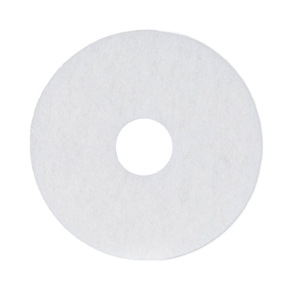Boardwalk Polishing Floor Pads, 13" Diameter, White, 5/Carton