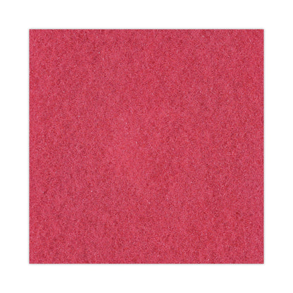 Boardwalk Buffing Floor Pads, 13" Diameter, Red, 5/Carton