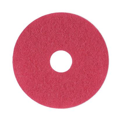 Boardwalk Buffing Floor Pads, 13" Diameter, Red, 5/Carton