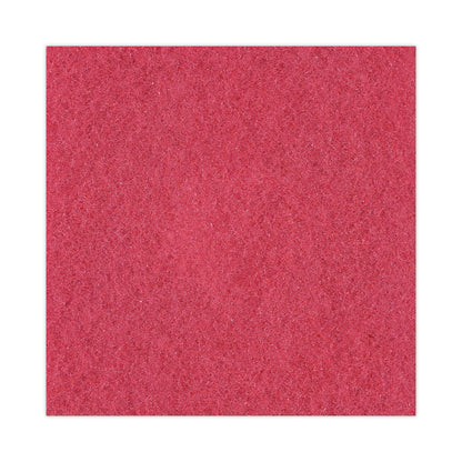 Boardwalk Buffing Floor Pads, 12" Diameter, Red, 5/Carton