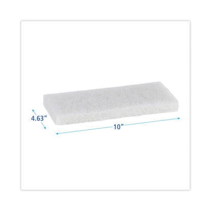 Boardwalk Light Duty Scour Pad, 4.63  x 10, White, 20/Carton