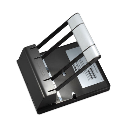 Bostitch 160-Sheet Antimicrobial Protected Xtreme Duty Adjustable Two- to Three-Hole Punch, 9/32" Holes, Black/Silver