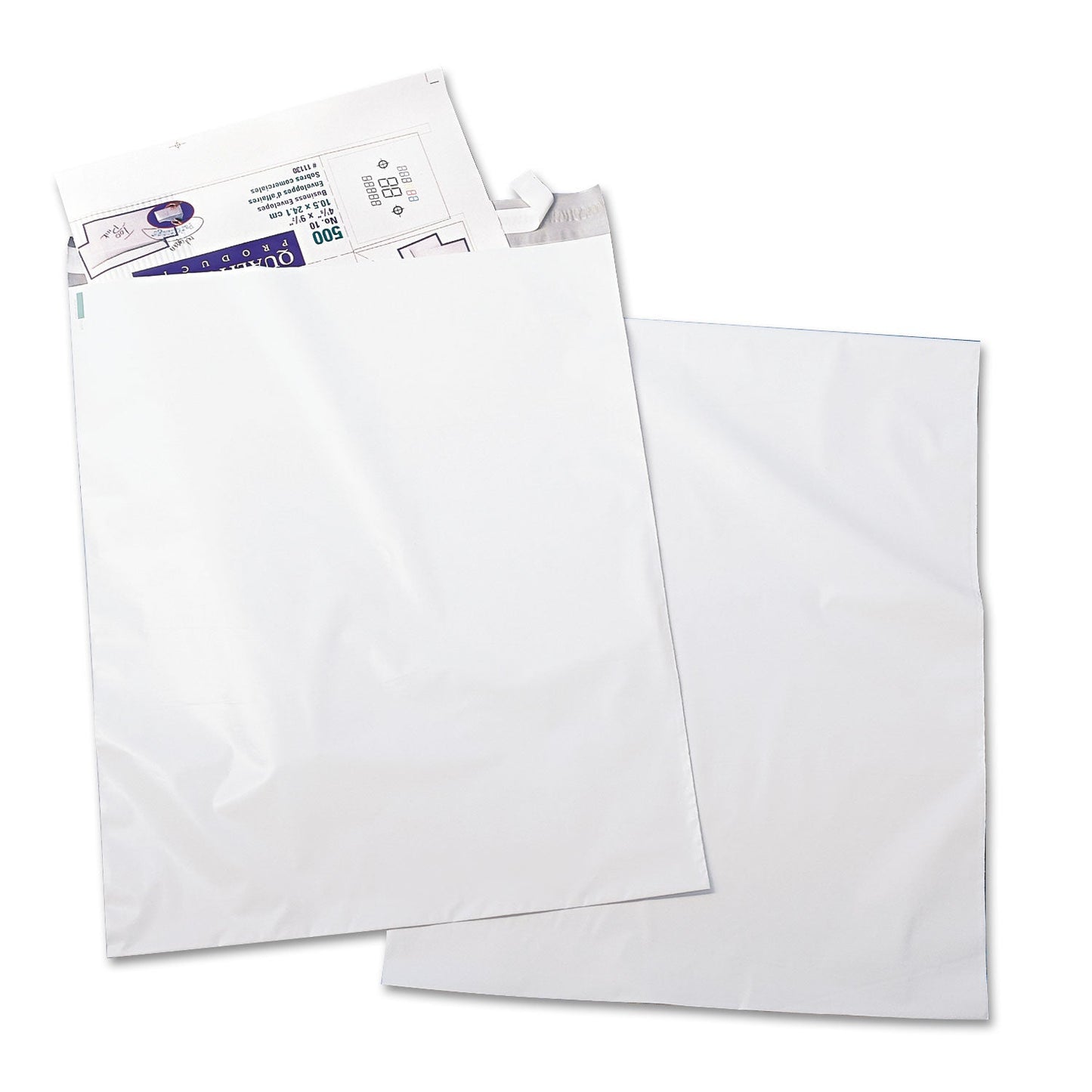 Quality Park Redi-Strip Poly Mailer, #6, Square Flap, Redi-Strip Adhesive Closure, 14 x 19, White, 100/Pack